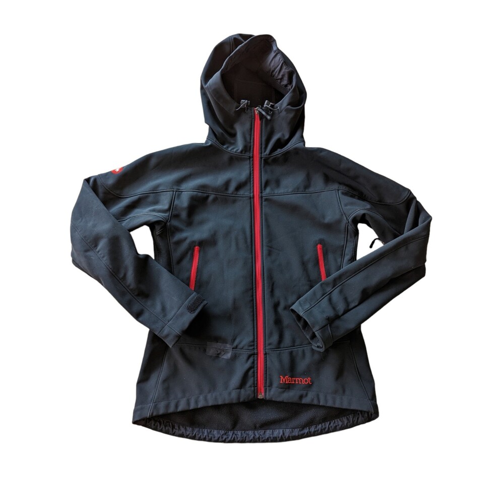 Marmot Black Soft Shell Fleece Lined Jacket - Women's Small (repaired, see desc)